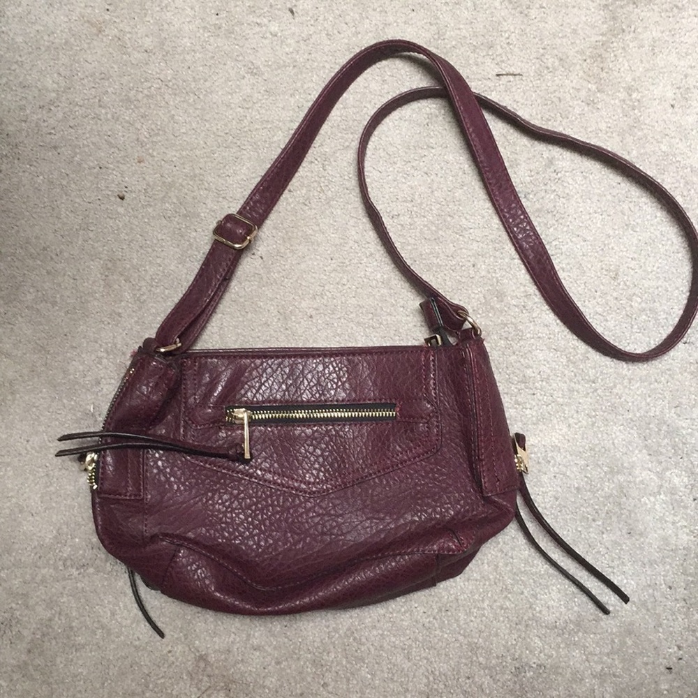 Mauve cross body purse small faux leather